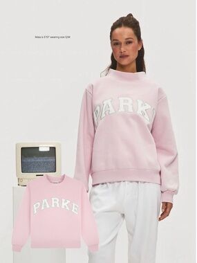 Parke Sprinkle Varsity Mockneck Sweatshirt Pink